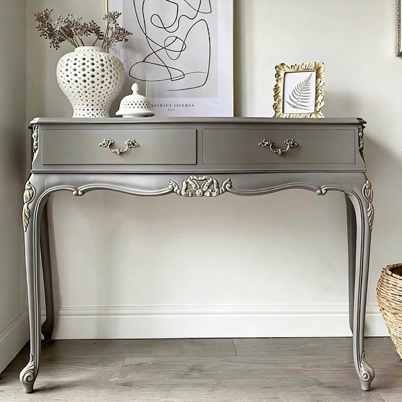 Console américaine en bois massif sculpté, H 33,4 po x l 47,2 po x P 21,6 po