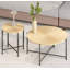 Ensemble de table basse et de bout 2 pièces - Panneau de fibres à densité moyenne imperméable avec housse en PVC-1570317913