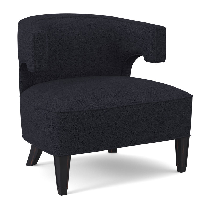 Chaise Laurel, Ébène vintage, 100 % polyester bleu marine Venise