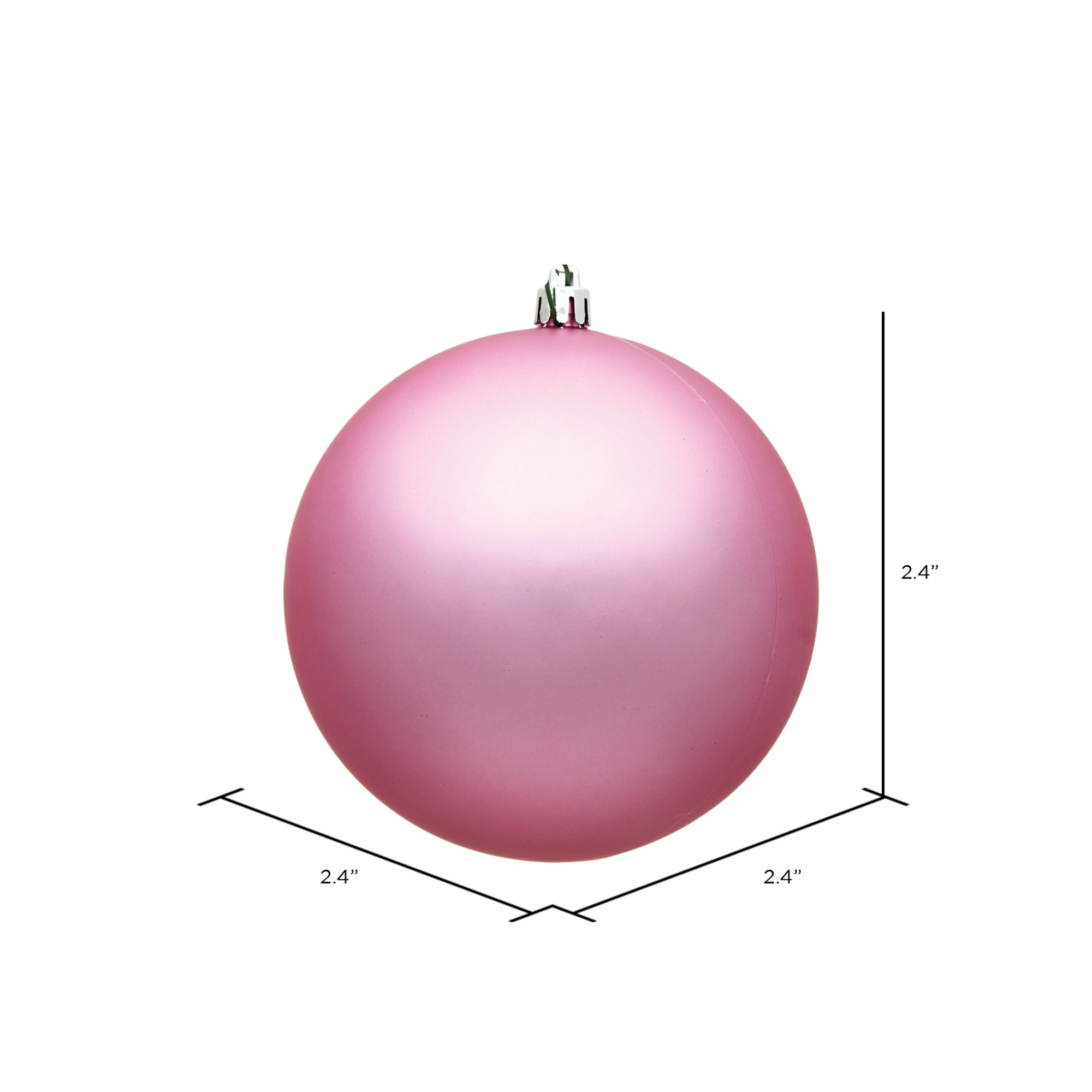 Holiday Décor Ball Ornament, Matte Pink