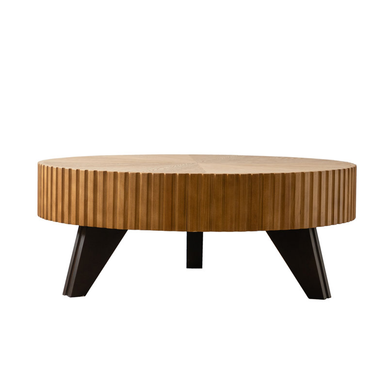 35.4 "Round Retro Coffee Table(Only Table), Natural