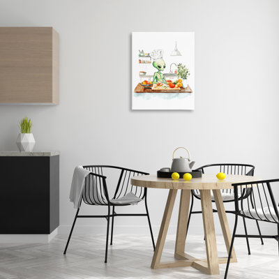 Chef Alien en toile de cuisine, design par Lil 'Rue