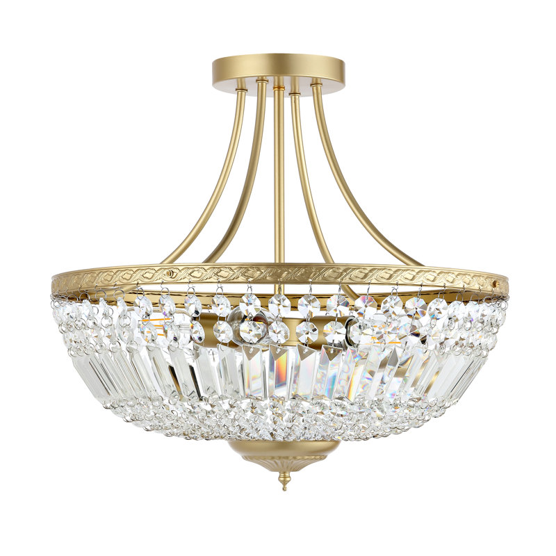 Follett 5-Light Dimmable Crystal Empire Chandelier, Gold