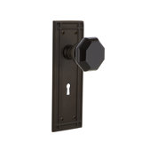 Mission Plate with Decorative Keyhole and Waldorf Black Door Knob