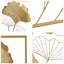 Ensemble de 2 décorations murales feuilles de ginkgo en métal