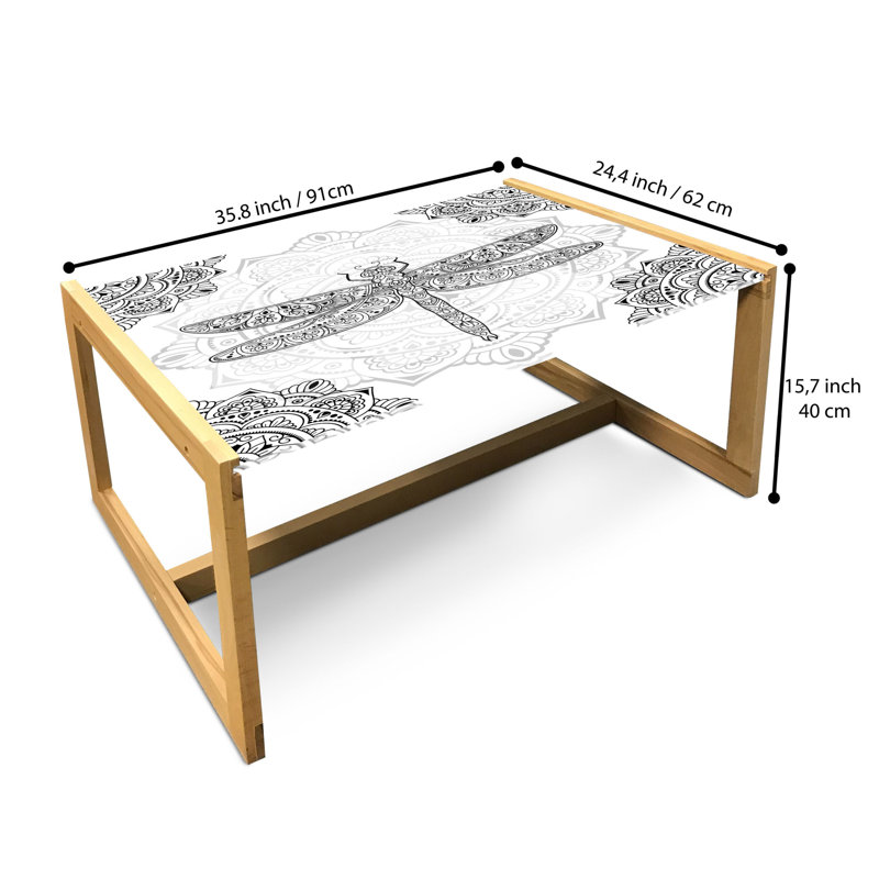 Isaac-Jacob Sled Coffee Table, 40cm H x 91cm W x 62cm D