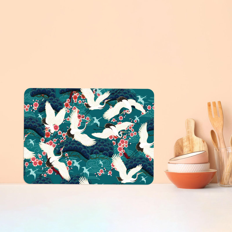 Planche à découper moderne japonaise en verre durable conçue pour la cuisine et la décoration intérieure, 11 po x 15 po