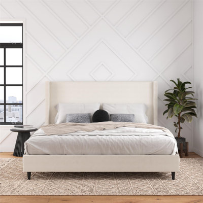 Ana King Upholstered Wingback Bed