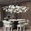 Ceramic Ginkgo Leaves Chandelier Lighting, D47"
