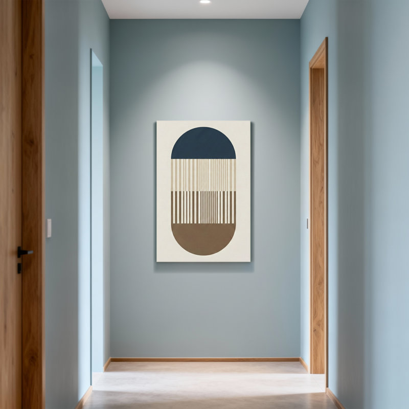 Abstract Abstract Geometric Oval Pattern With Stripes, 18" H x 12" W
