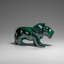 Genuine Polished Malachite Lion Carving (272 Grams)