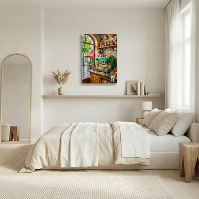 «Gallery Wrap», art mural sur toile pour le salon, la chambre à coucher, le bureau ou le vestibule - décoration murale décorative avec café