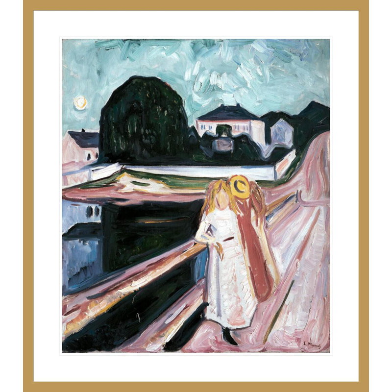 «Girls on the Pier» par Edvard Munch - impression giclée sur cadre, H 37,97 po x l 33,5 po