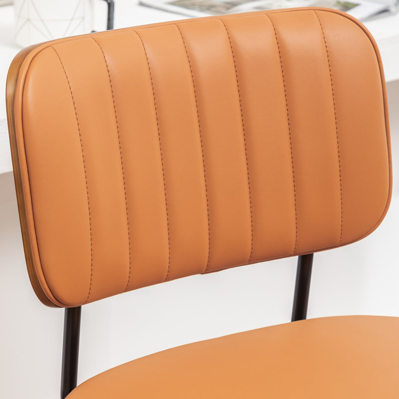 Swivel Upholstered Counter Stool, Bar Stool (30.7" Seat Height), Orange