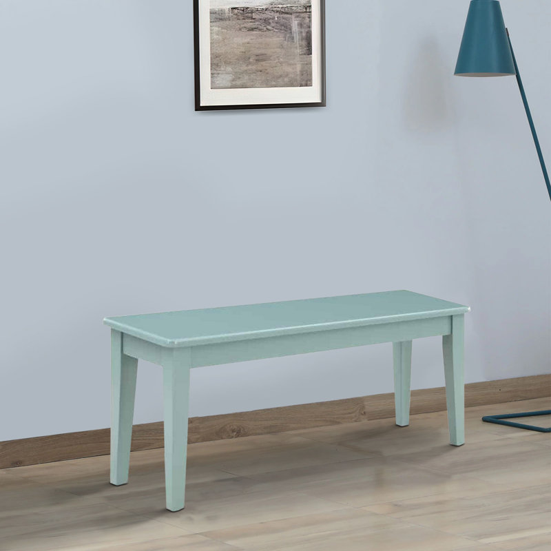 Weldy Solid Wood Bench, Teal