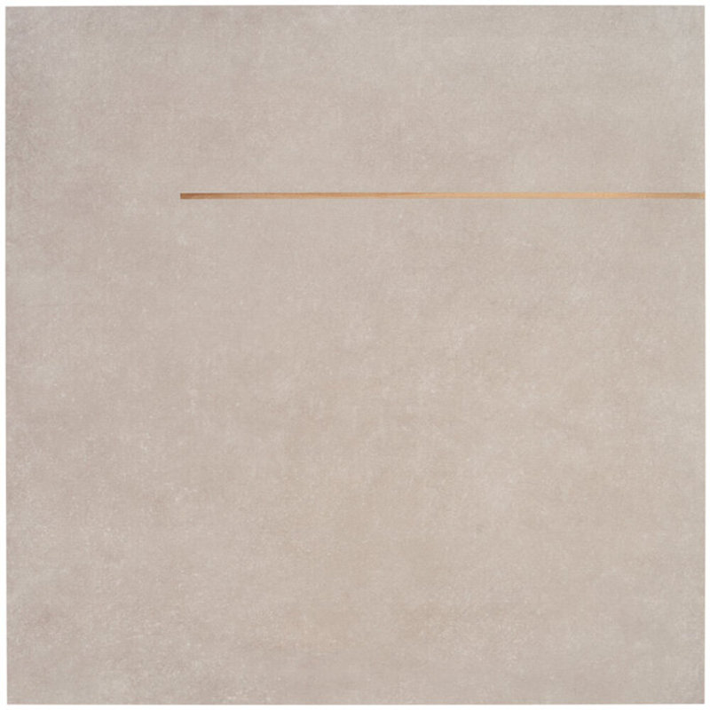 Lines 24x24 Matte Brass Inlay Porcelain Tile, Greige