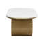 Table basse ovale de luxe, table basse avec tiroir de rangement, table centrale en métal pour le salon