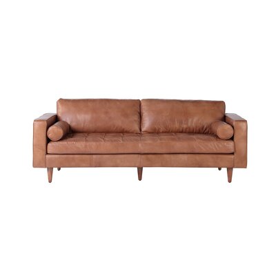 Derby 89"" Genuine Leather Square Arm Sofa -  Corrigan StudioÂ®, ABAEFD4B15C6467A9E11D6590FD32DD2