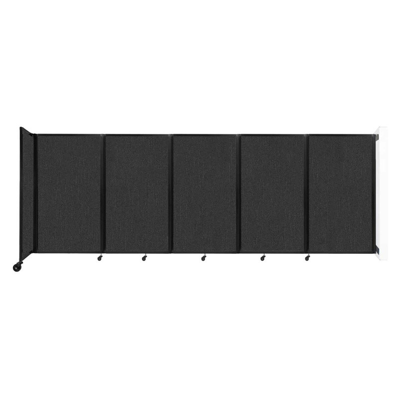 11 - Cloison pliante à panneaux, Noir, 5, H 60 po x l 168 po x P 12 po