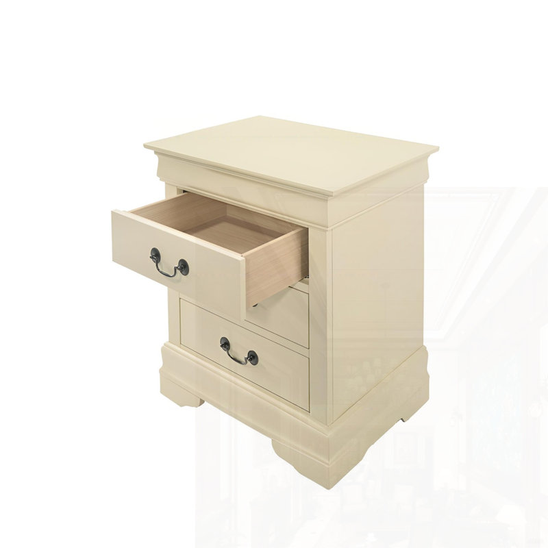 Table de chevet élégante, Beige/noir