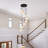 Grandy - 8-Light Chandelier 18.5" - Black with Brushed Brass Accent - Alabaster Style Swearl Glass Shade