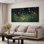 Très grand art mural imprimé sur toile - Prairie sauvage au crépuscule avec des fleurs éclatantes, décoration pour le salon ou la chambre à coucher - «Assemblage requis du cadre (cadre non fini)»