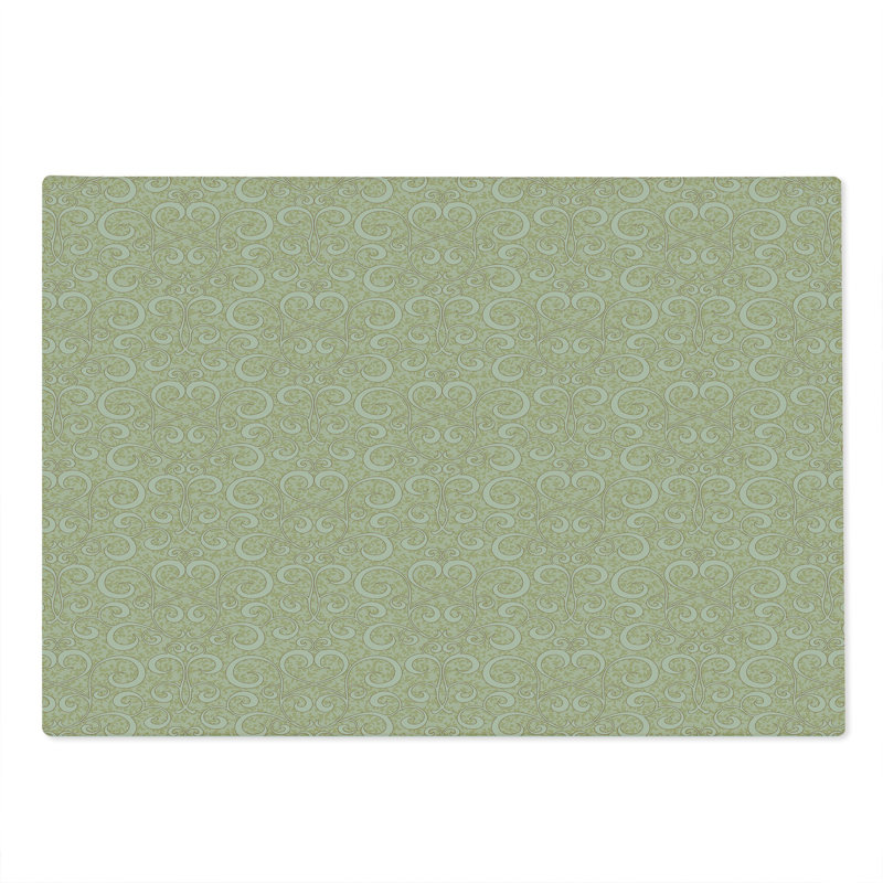 Ambesonne Boho Cutting Board Large Size Swirled Floral Patterns Beige