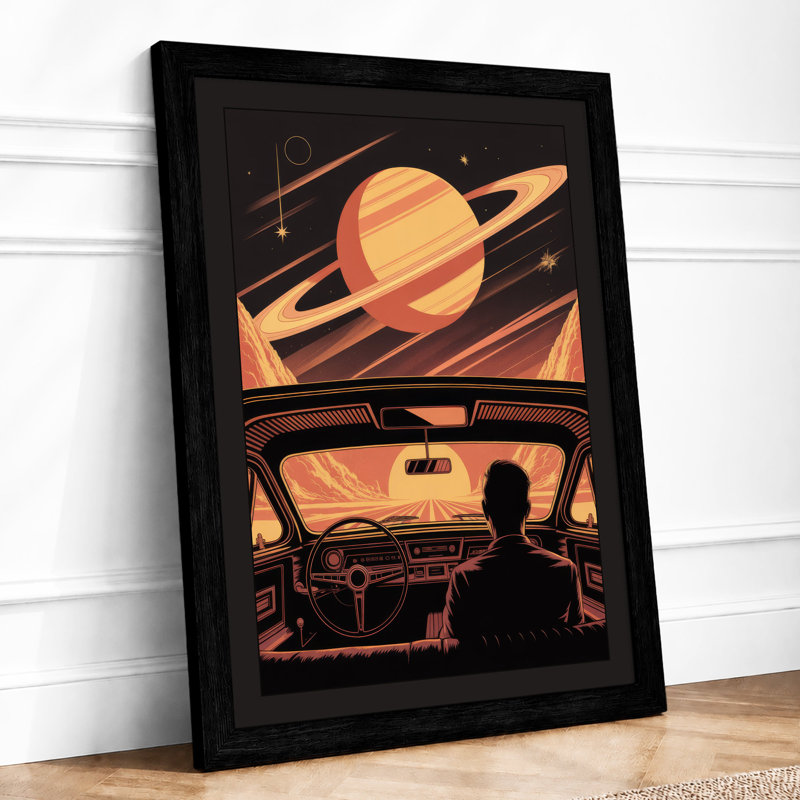 Cosmic Drive Retro - Framed Print, A1 - 84.1 x 59.4 cm, Black