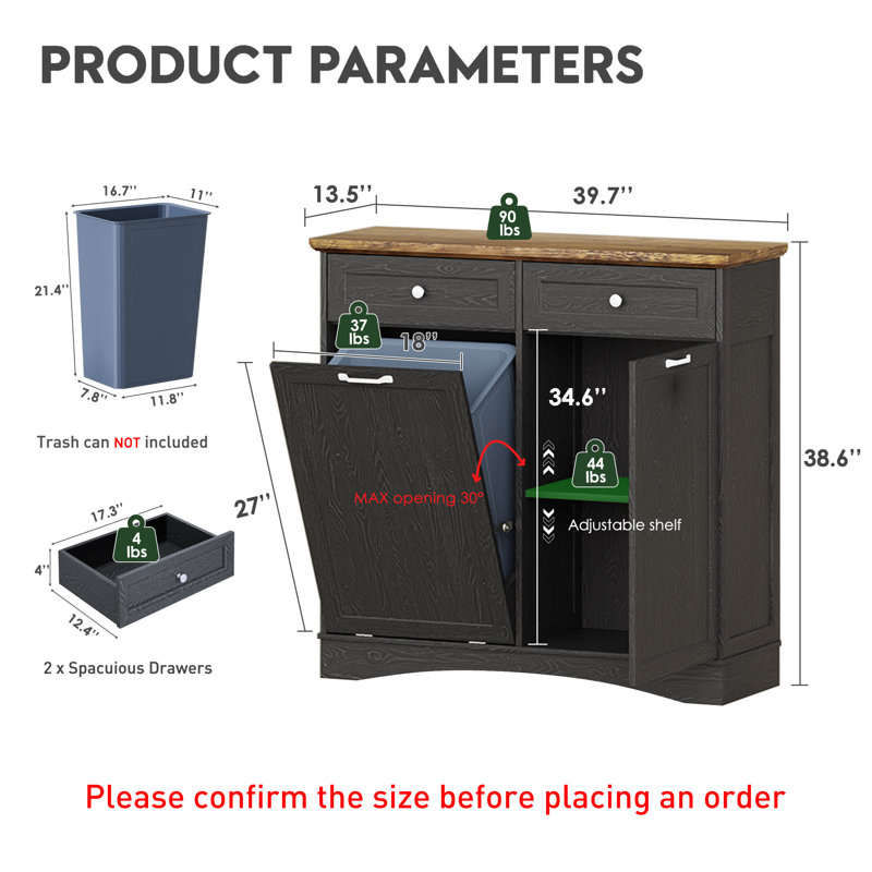 Armoire de rangement pour chien Tilt-Out, Noir