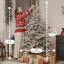 Arbre de Noël artificiel givré Ft avec support en métal robuste pour décoration des Fêtes
