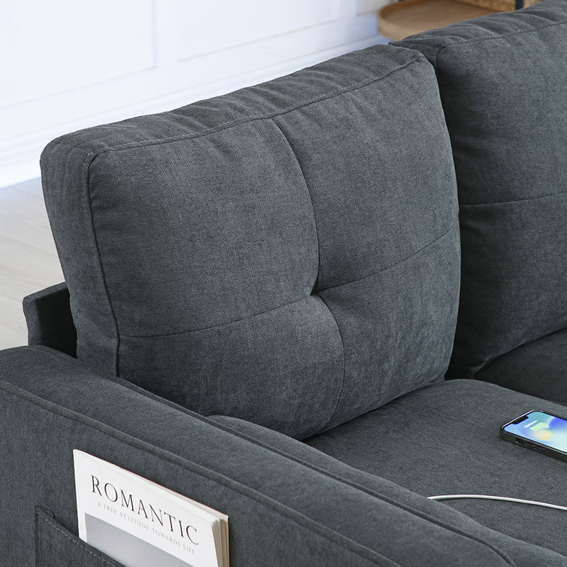 Lelda Upholstered 75.6'' Sofa, Gray
