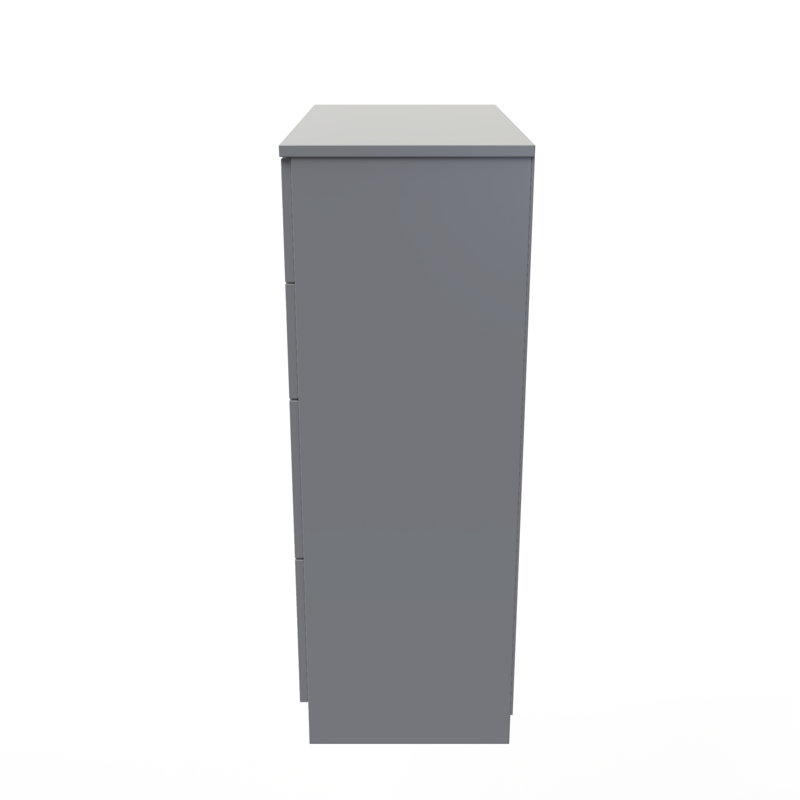 Fully Assembled Mericle 4 - Drawer Chest of Drawers, Uniform Grey/Dusk Grey