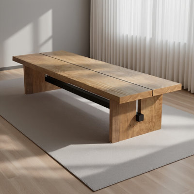 Modern Industrial 8-10 Person Solid Wood Conference Table by Inbox Zero