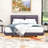 Queen Size Upholstered Platform Bed with Motion Sensor Lighting and Built-In Charging Station-1681848690