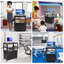 Chariot AV mobile à hauteur réglable avec armoire verrouillable - plateau à clavier coulissant, tablettes en acier robustes, prise de courant - poste de travail utilitaire roulant pour le rangement de l'équipement de bureau-132710789
