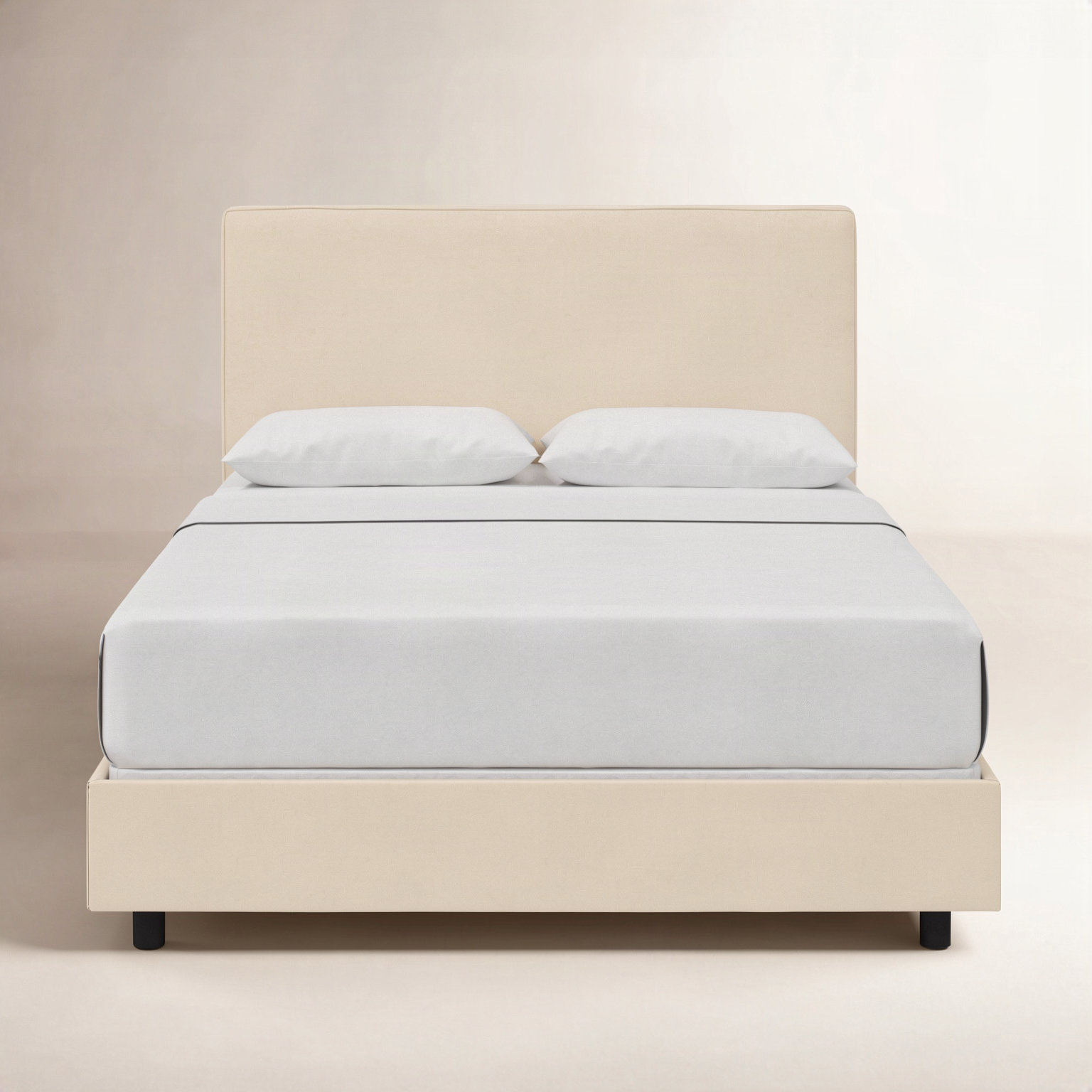 Marquise Cotton Upholstered Bed, Twin, Classic Pearl Performance Velvet