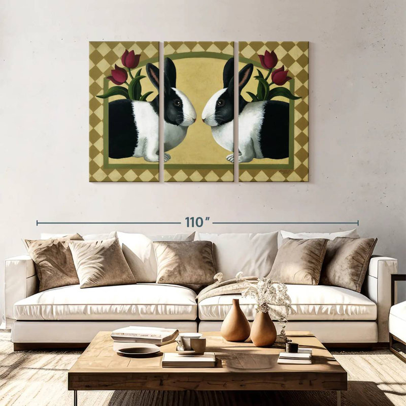 Brampt Rabbit Bunnies, 48" H x 74" W
