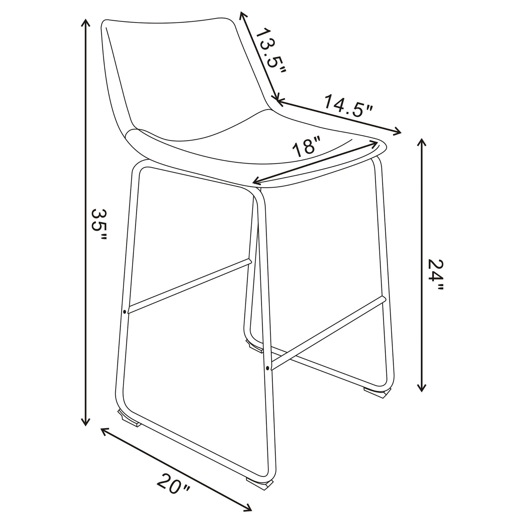 Dorielle Transitional 34" Counter Stool, White, Counter Stool (24" Seat Height)