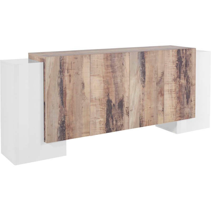 Meadowlands 210 Cm Wide Sideboard, White/Brown