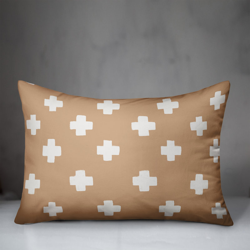  Coussin intérieur / extérieur géométrique, Brun clair