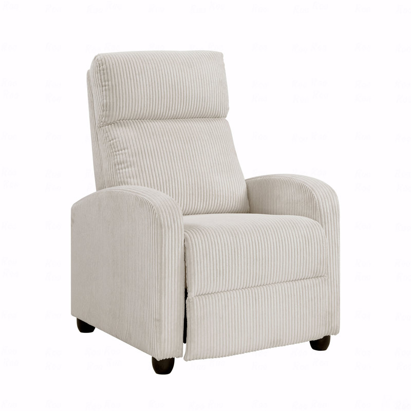 Modern With Push Back With Recliner Function With Recliner Function Chair Beige Soft Corduroy Upholstery Comfort Solid Wood Living Room Furniture 1Pc