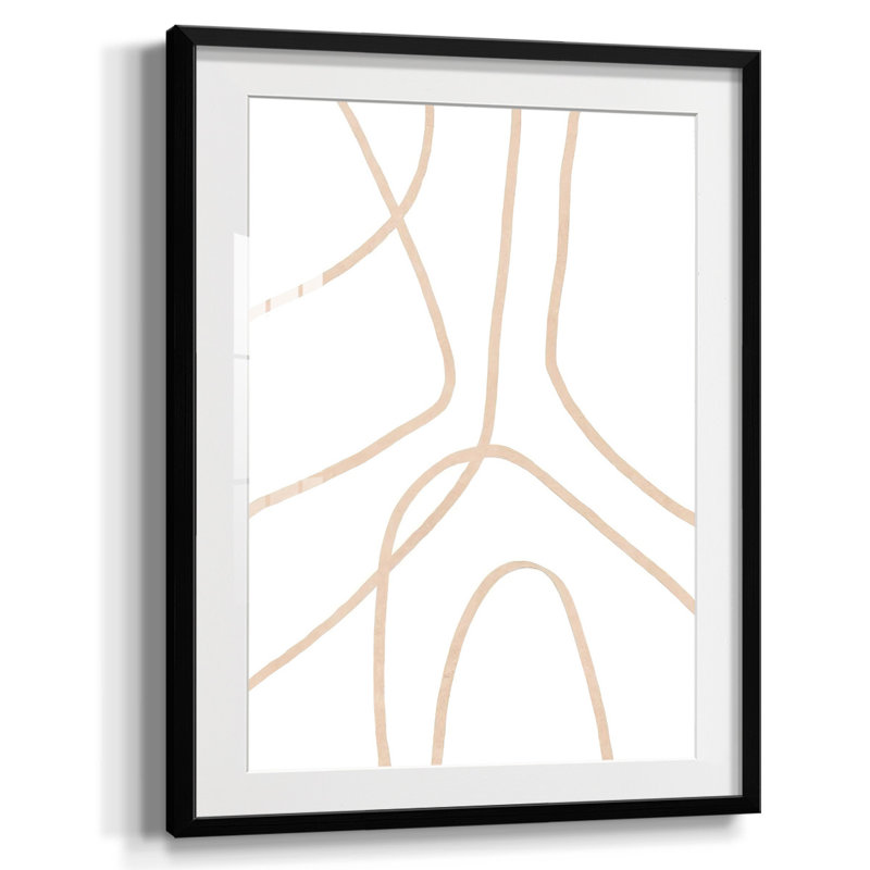 «Clean Contour IV», reproduction encadrée, Blanc, Papier avec cadre noir