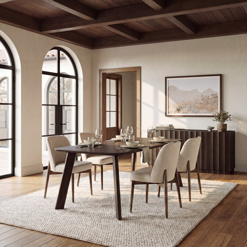 Wood Rectangular Dining Table, Brown, 30"H x 72"L x 40"W