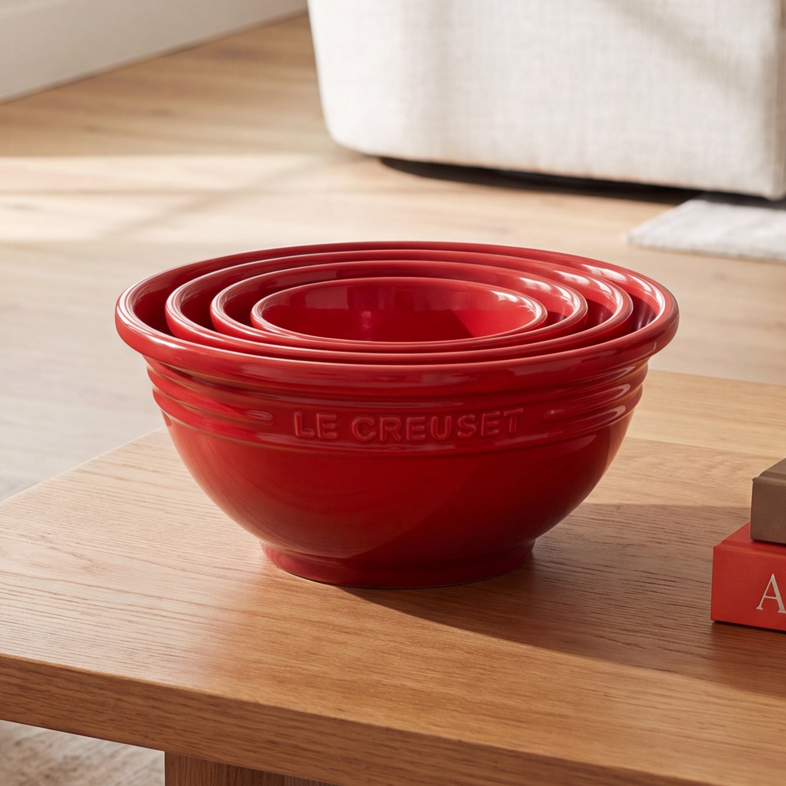 Le Creuset 4-Piece Prep Bowl Set, Cerise