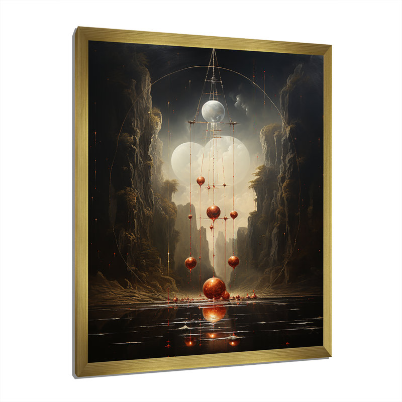Etheria symbolism énigmatique - reproduction sur toile, Cadre photo doré, H 20 po x l 12 po x P 1 po
