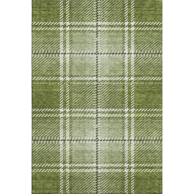 Premium Machine Washable Prisco Green Rug