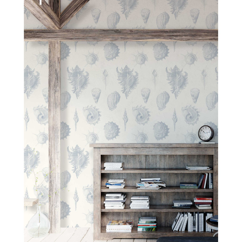 Rouleau de papier peint L 33 pi x l 20,5 po Fossils de Yuki Osada, Bleu