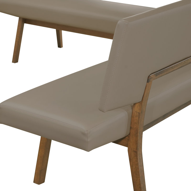 Jeiren Faux Leather Upholstered Bench, Stone Veil