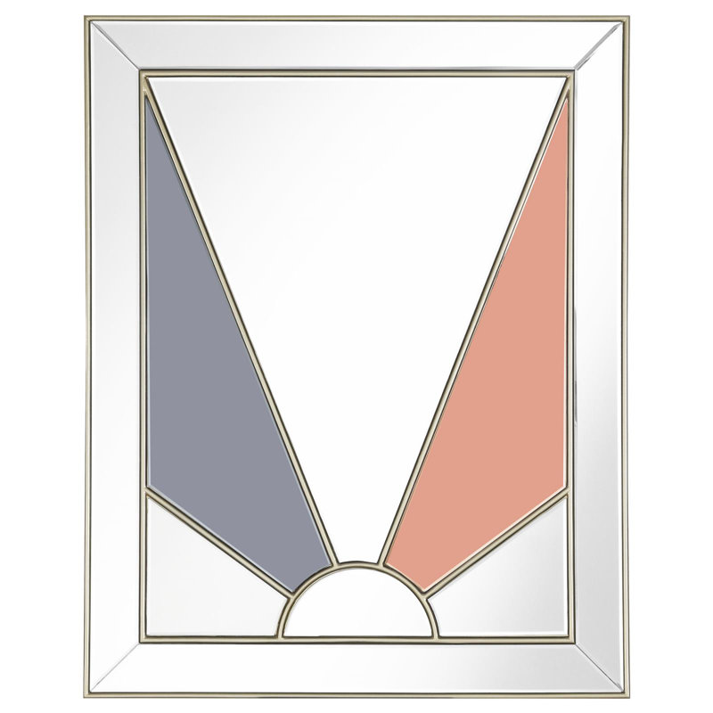 Metal Flat Wall Mirror, Gold