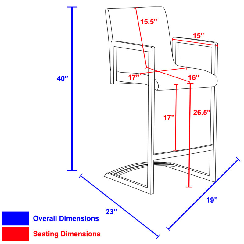 Tabouret de bar 26 po Archy, Gris
